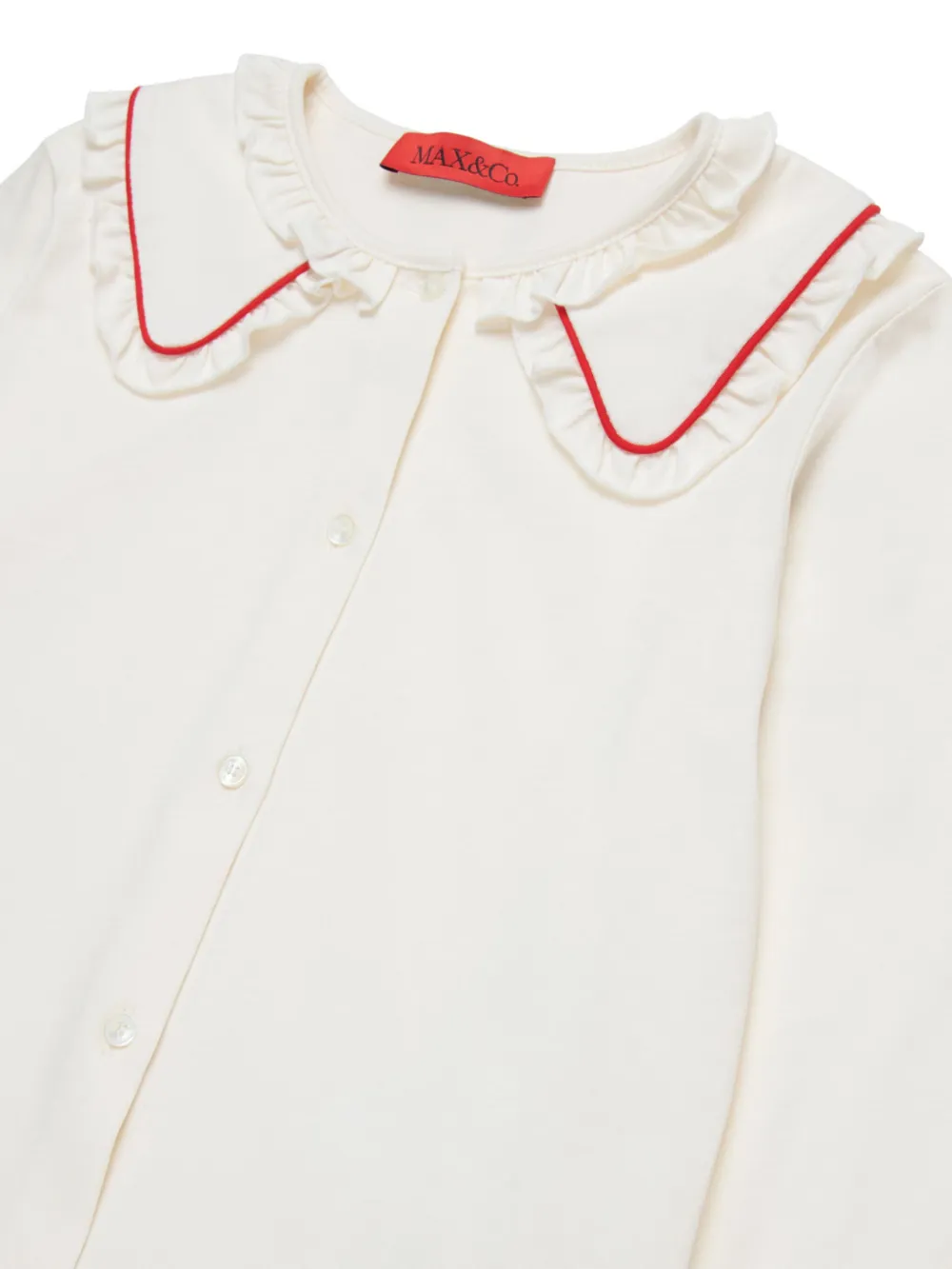 Max & Co Camicia A Collo Ampio Con Ruches In White