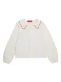 MAX&Co. Kids bib-collar cotton T-shirt - White