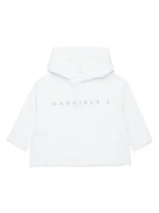 MM6 Maison Margiela Kids logo-print Cotton Hoodie | White  