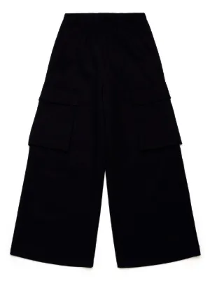 Fendi Kids logo-waist wide-leg Pants | Black | FARFETCH