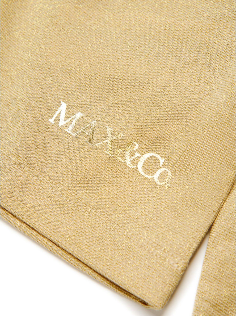 Shop Max & Co Logo-print Lurex Roll-neck Top In Neutrals