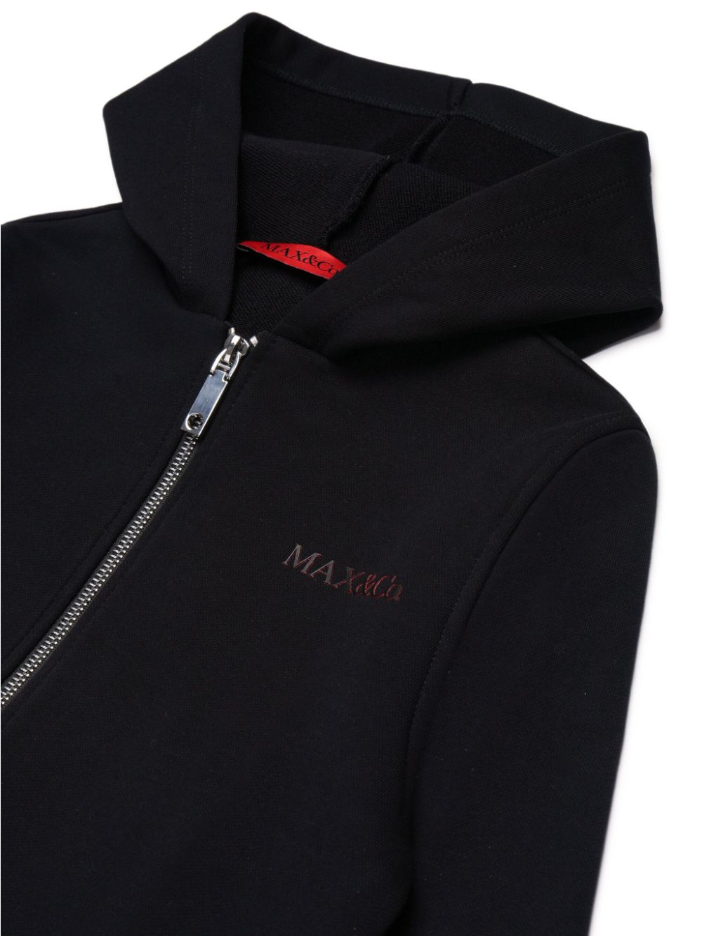 Shop Max & Co Cotton Zip-up Hoodie In Black