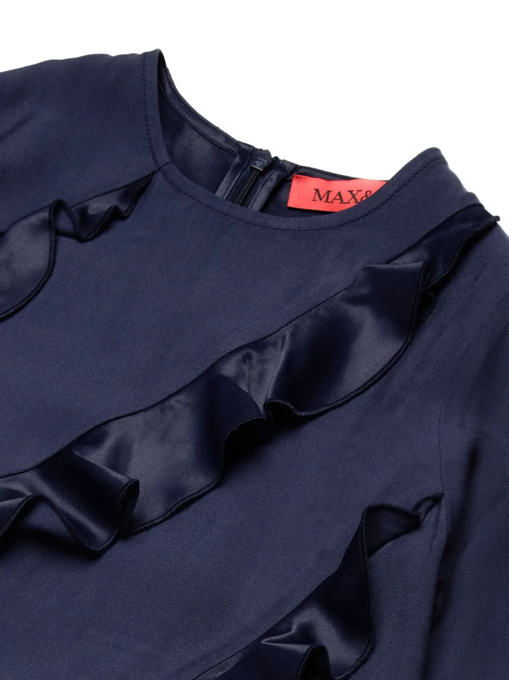 MAX&Co. Kids Jurk verfraaid met ruches Blauw