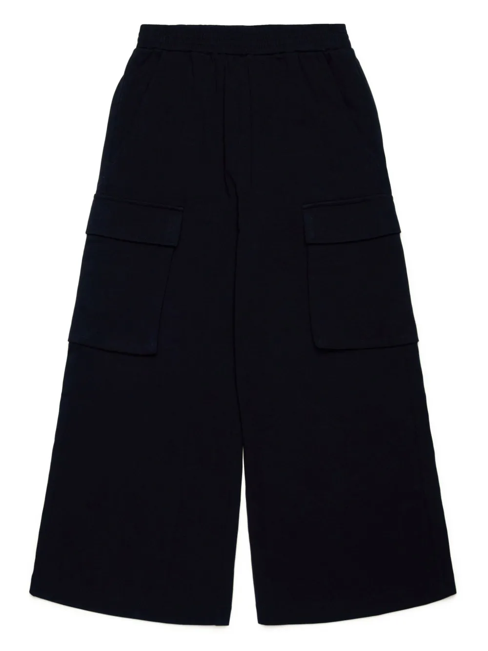 MM6 Maison Margiela Kids エンブロイダリーワイドカーゴパンツ - ブラック MM6 Maison Margiela Kids エンブロイダリーワイドカーゴパンツ - ブラック