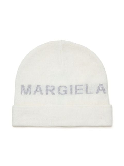 MM6 Maison Margiela Kids logo-jacquard knitted beanie