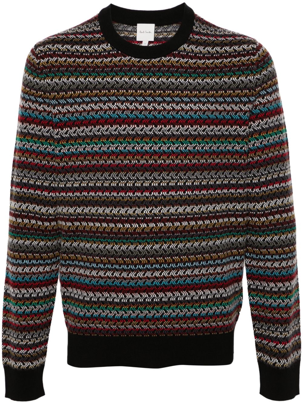 Shop Paul Smith Pattern-intarsia Knitted Jumper In Black