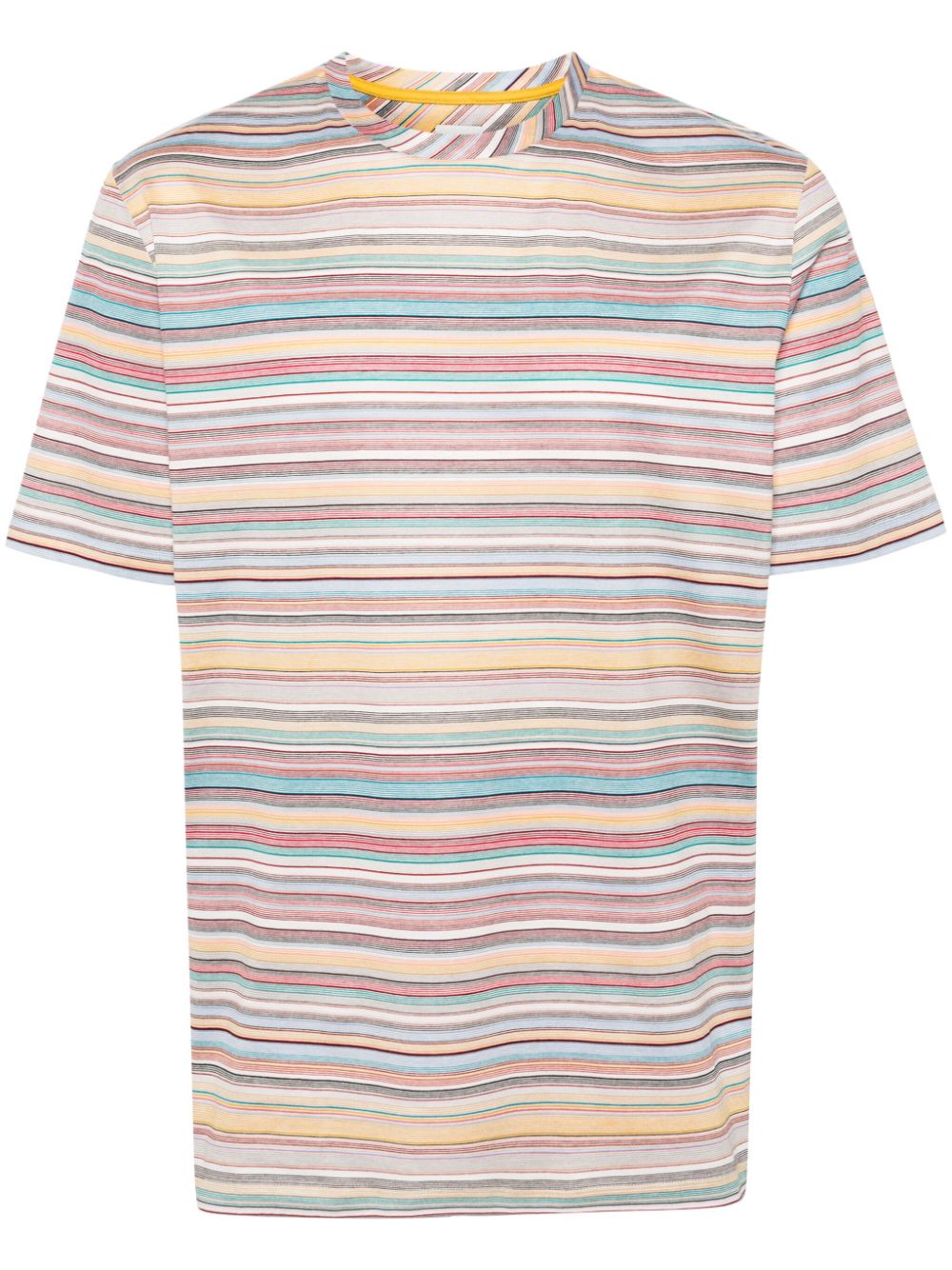Paul Smith Rainbow Stripe-pattern Cotton T-shirt In Yellow