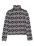 MAX&Co. Kids floral-print roll-neck top - Black