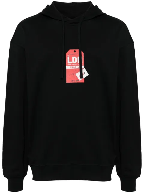 HUGO graphic-print cotton hoodie