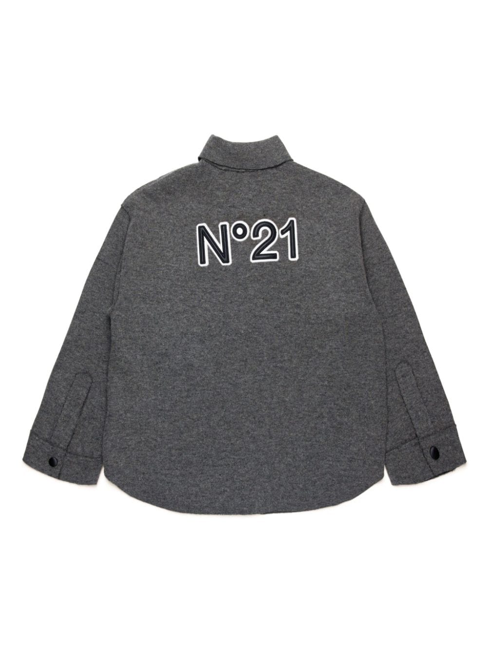 Shop N°21 Logo-patch Long-sleeve Shirt In 灰色