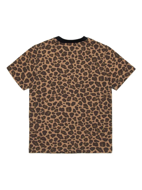 Nº21 Kids leopard-print short-sleeve T-shirt | Brown | FARFETCH CA