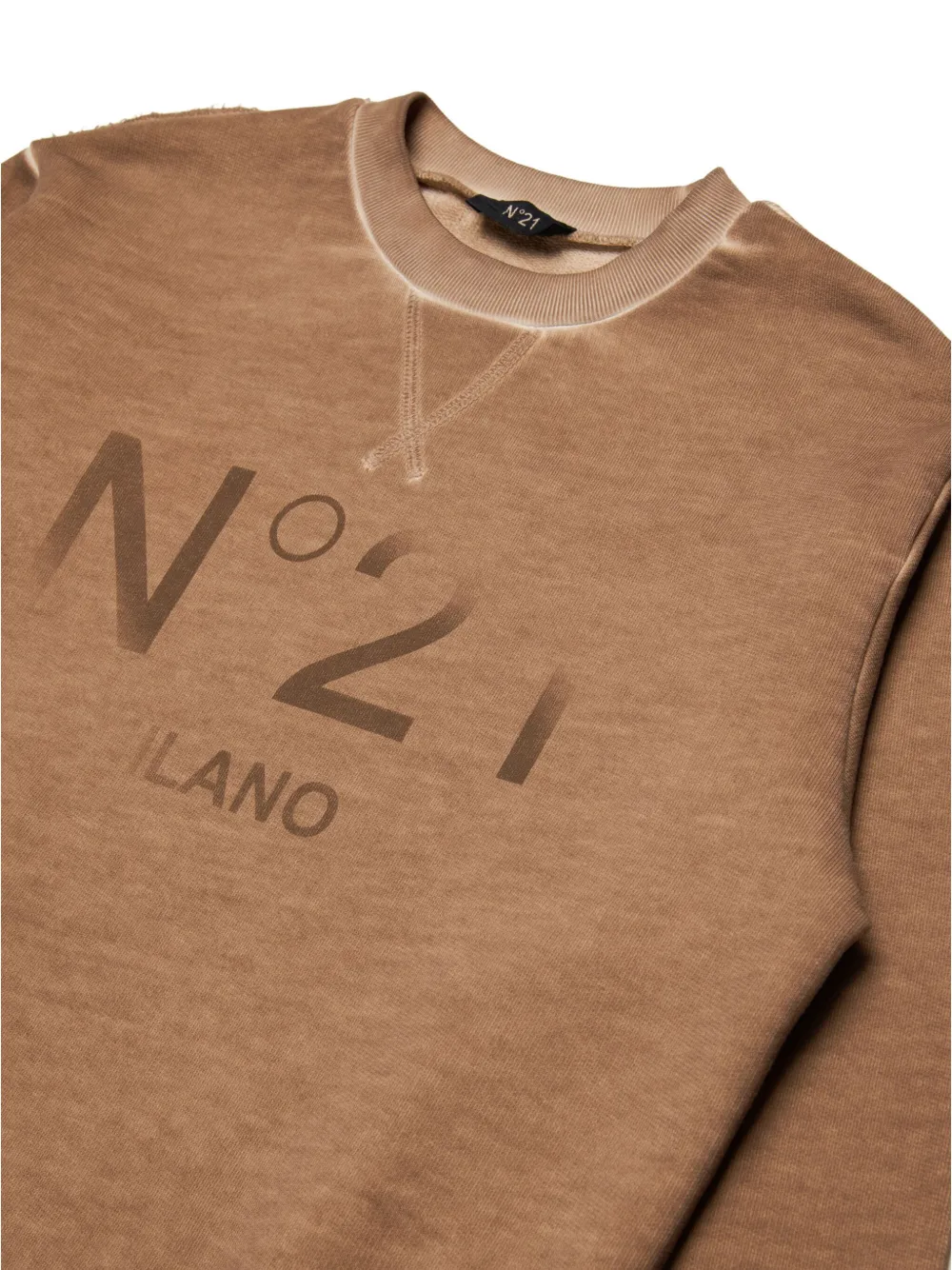 N°21 Logo-print Cotton Sweatshirt In Brown