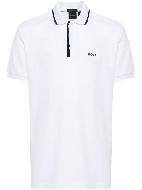 BOSS logo-print cotton polo shirt