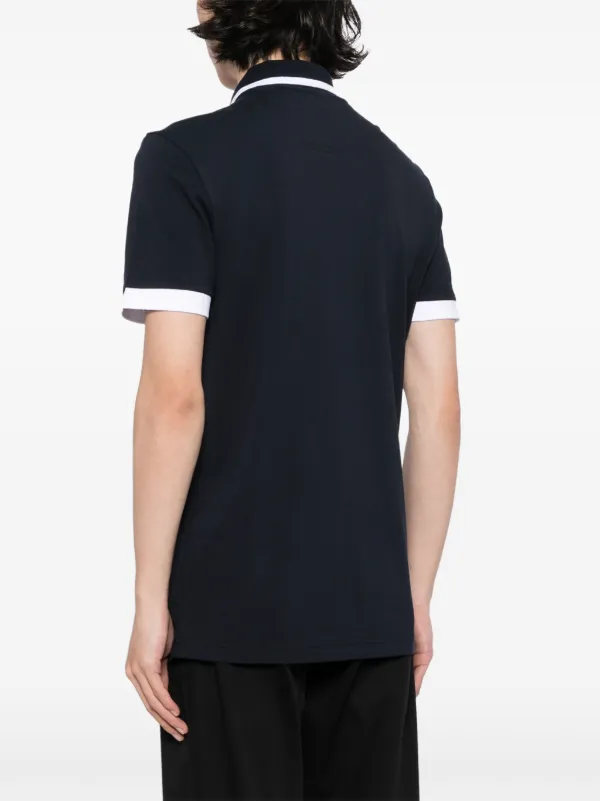 BOSS logo-print Cotton Polo Shirt | Blue | FARFETCH ZA