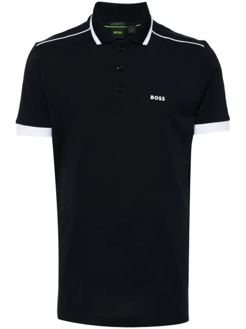 BOSS logo-print cotton polo shirt