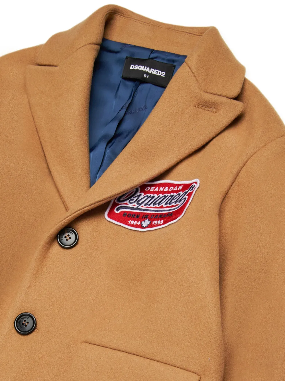 DSQUARED2 KIDS Blazer met enkele rij knopen en logopatch Bruin