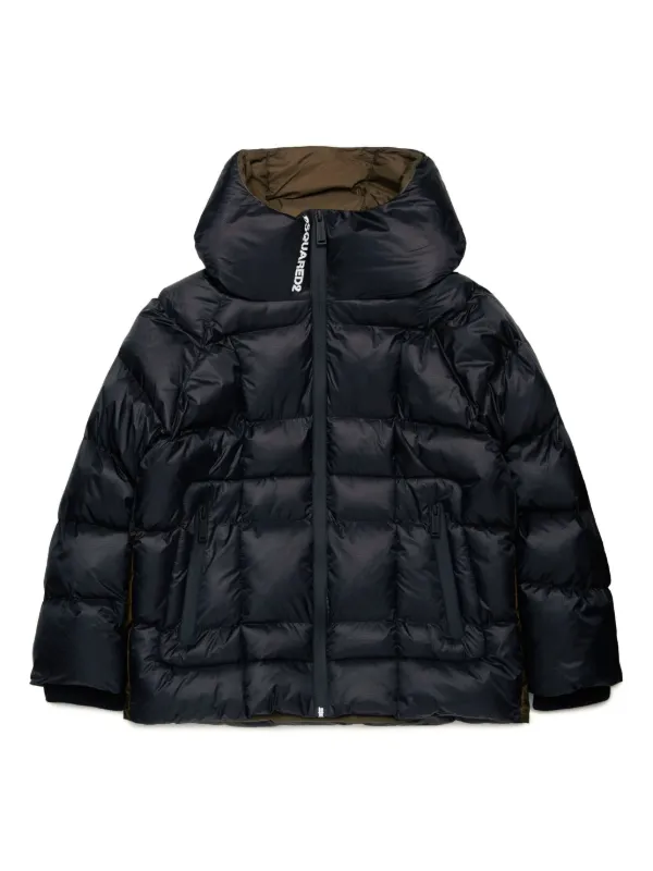 DSQUARED2 KIDS フーデッド パデッドジャケット | ブラック | FARFETCH JP