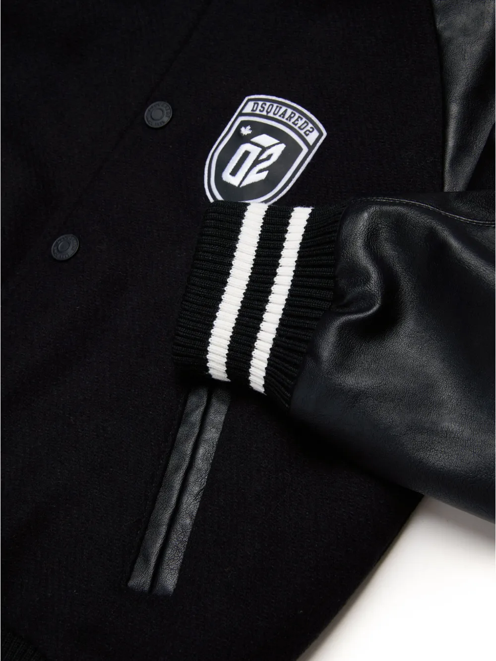 DSQUARED2 CONTRASTING-FABRIC SLEEVES BOMBER JACKET