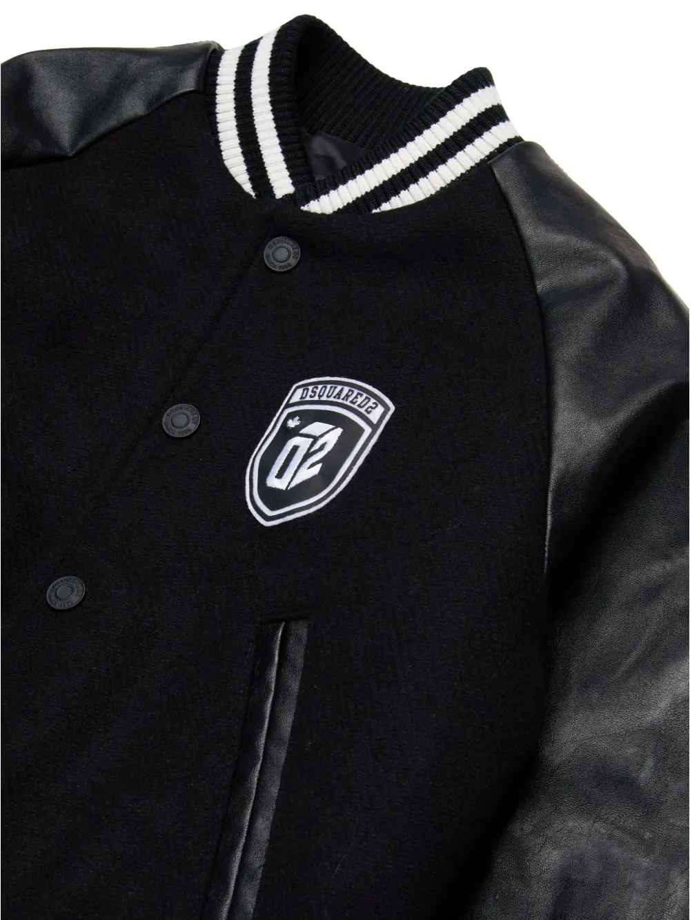 DSQUARED2 CONTRASTING-FABRIC SLEEVES BOMBER JACKET
