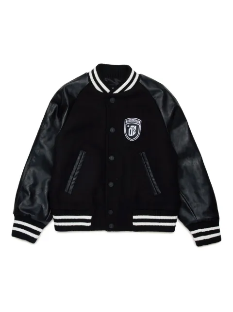 DSQUARED2 KIDS contrasting-fabric sleeves bomber jacket