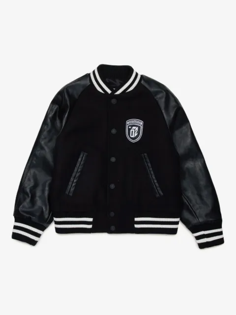 DSQUARED2 KIDS contrasting-fabric sleeves bomber jacket