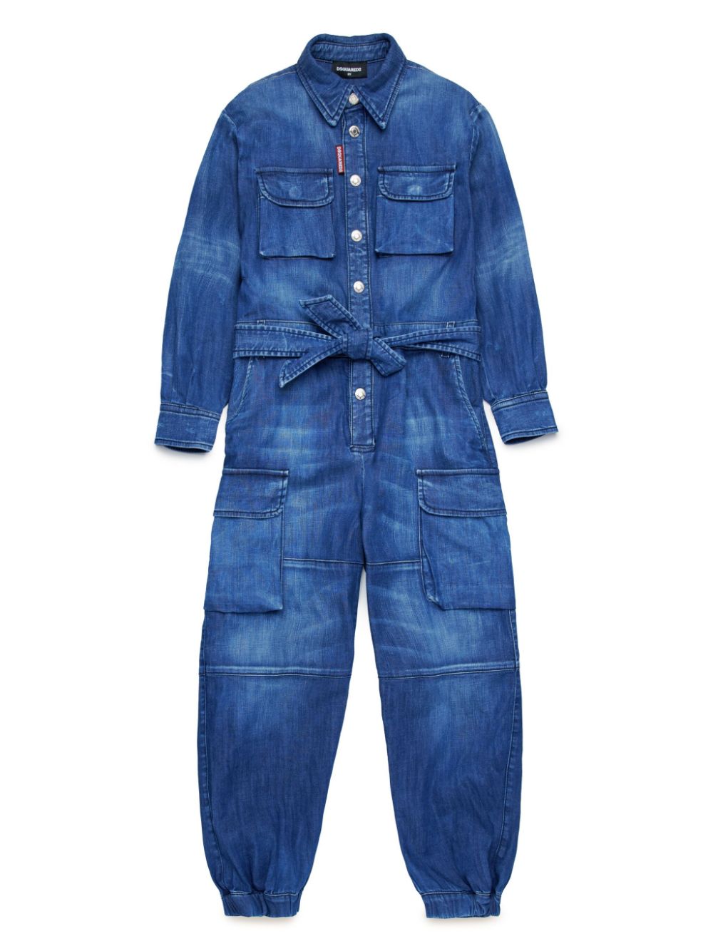 DSQUARED2 KIDS long-sleeves denim jumpsuit - Blue