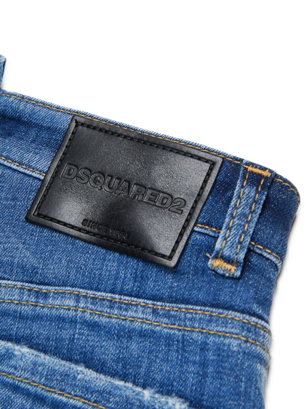 DSQUARED2 KIDS Gerafelde jeans met panelen Blauw
