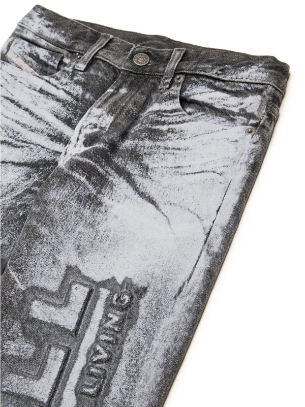 Diesel Kids logo-print straight-leg Jeans | Grey | FARFETCH GE