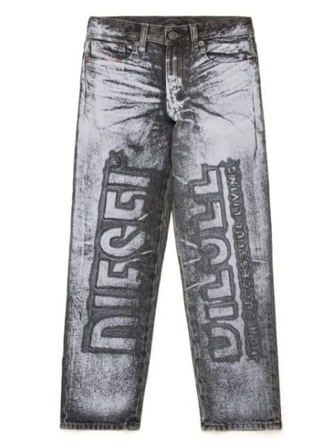 logo-print straight-leg jeans