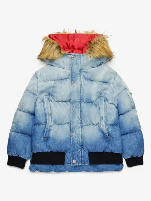 DSQUARED2 KIDS logo-print denim puffer jacket