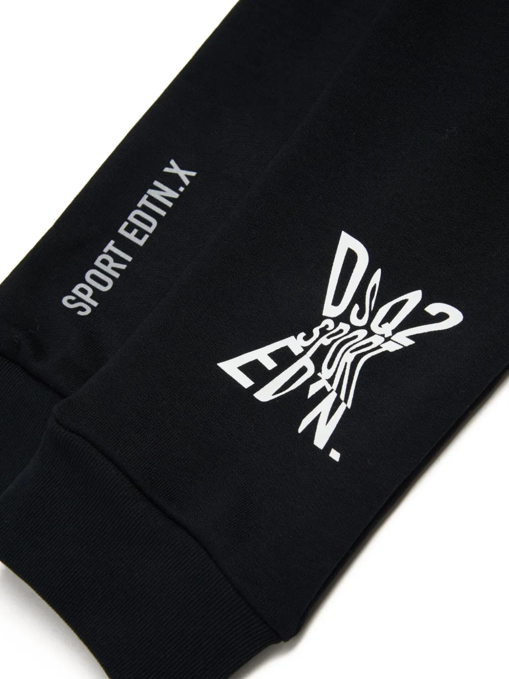 DSQUARED2 KIDS Katoenen trainingsbroek met logoprint Zwart