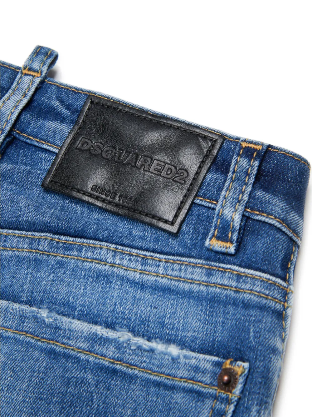 DSQUARED2 KIDS Mid waist straight jeans Blauw