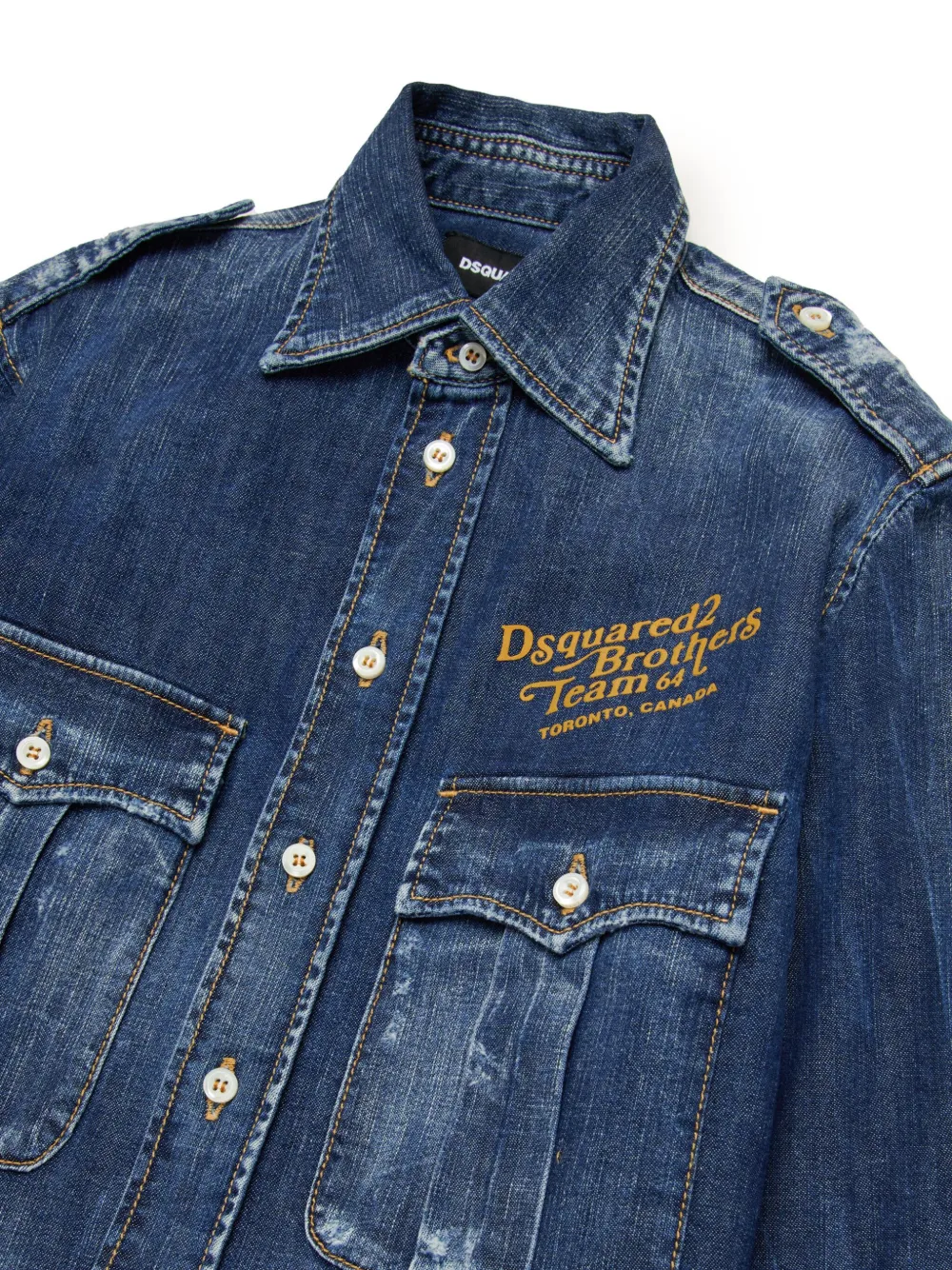 Dsquared2 Buttoned Denim Shirt In Blau