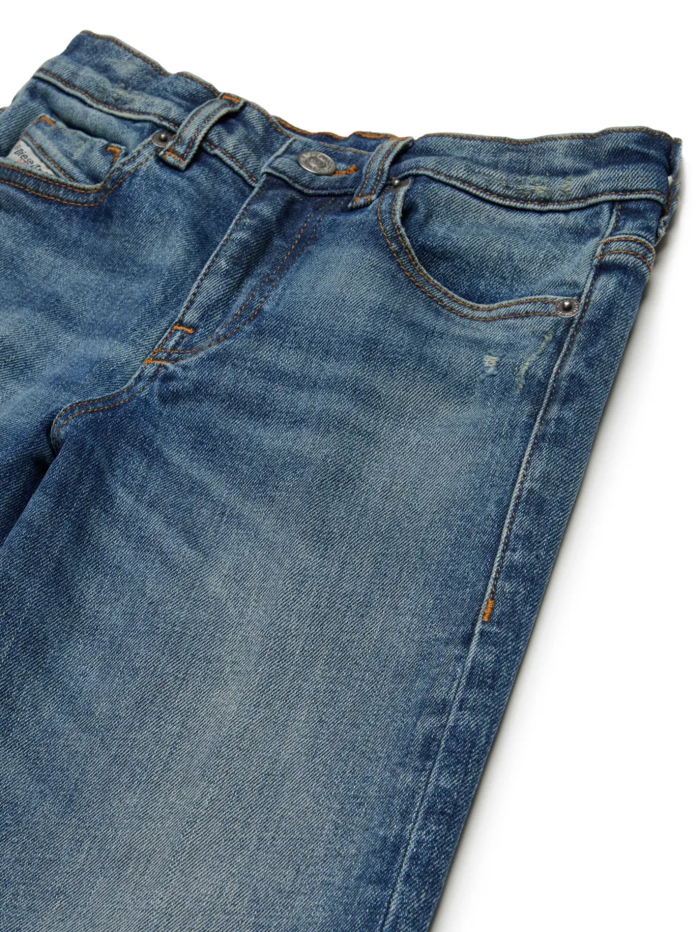 Diesel Kids Gerafelde flared jeans Blauw