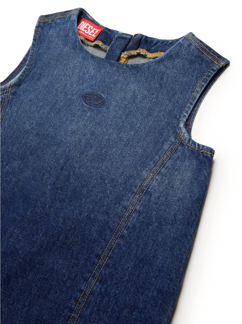 Diesel Kids Spijkerjurk met gerafelde afwerking Blauw