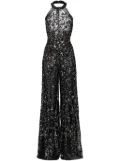Saiid Kobeisy tulle beaded jumpsuit with halter neckline - Black