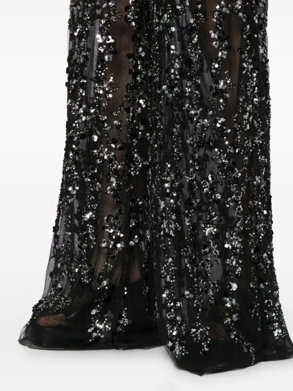 ワンピース Saiid Kobeisy Lace Jumpsuit Saiid Kobeisy Tulle Beaded Jumpsuit With Halter Neckline