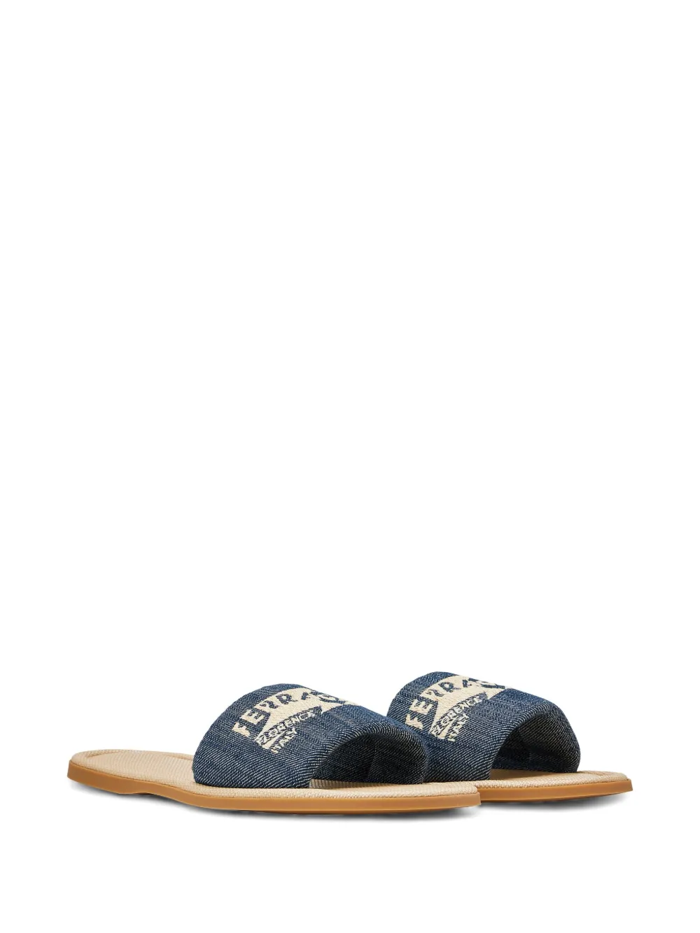 Ferragamo denim slides Blue