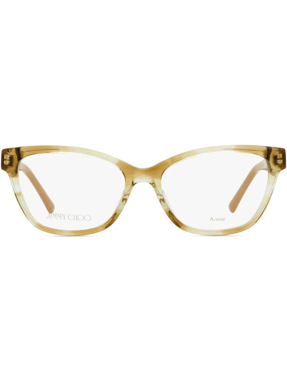 Jimmy Choo Logo-plaque Butterfly-frame Glasses In Neutrals