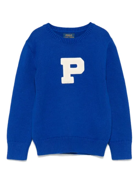 POLO RALPH LAUREN KIDS logo-patch sweater