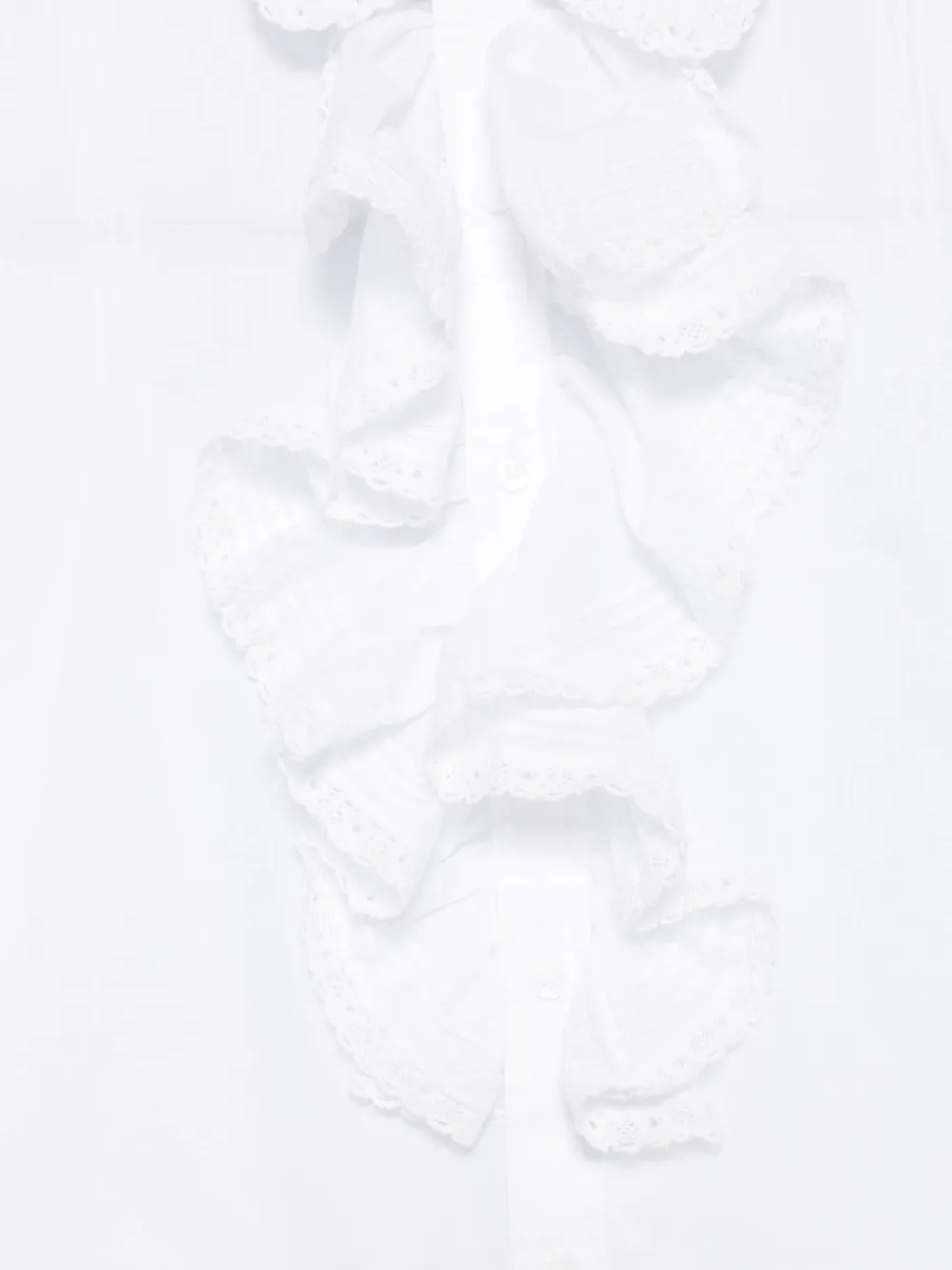 Shop Polo Ralph Lauren Ruffled Cotton Shirt In White