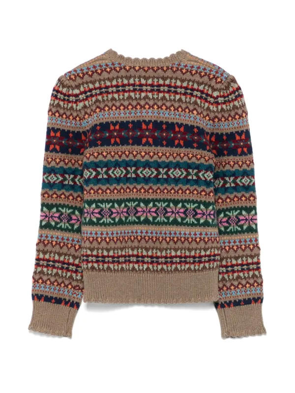 POLO RALPH LAUREN KIDS fair isle Cardigan Brown FARFETCH TR