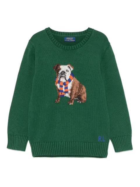 POLO RALPH LAUREN KIDS dog-intarsia sweater