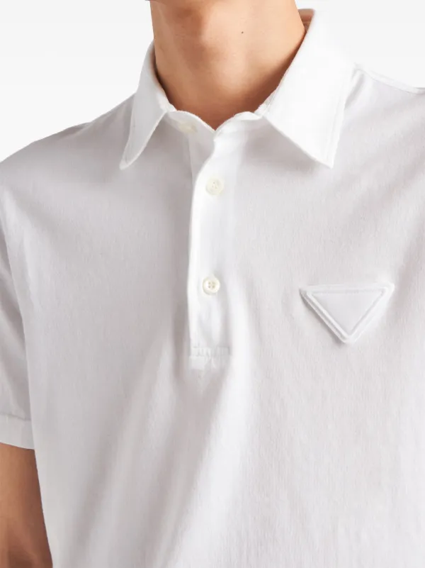 Prada logo-patch Cotton Polo Shirt | White | FARFETCH Prada logo-patch Cotton Polo Shirt | White | FARFETCH
