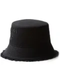 Prada logo-embroidered bucket hat - Black