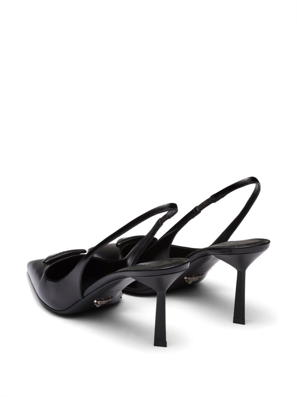 Shop Prada 75mm Triangle-logo Pumps In Black