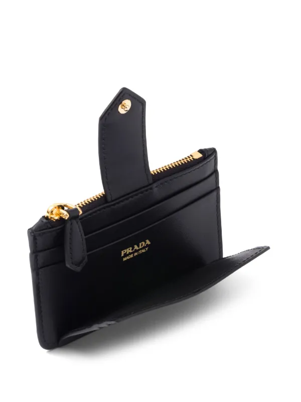 Prada Saffiano logo-plaque Leather Wallet | Black | FARFETCH