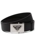 Prada triangle-logo Saffiano belt - Black