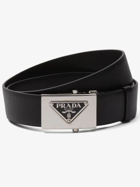 Prada cinturón Saffiano con logo triangular
