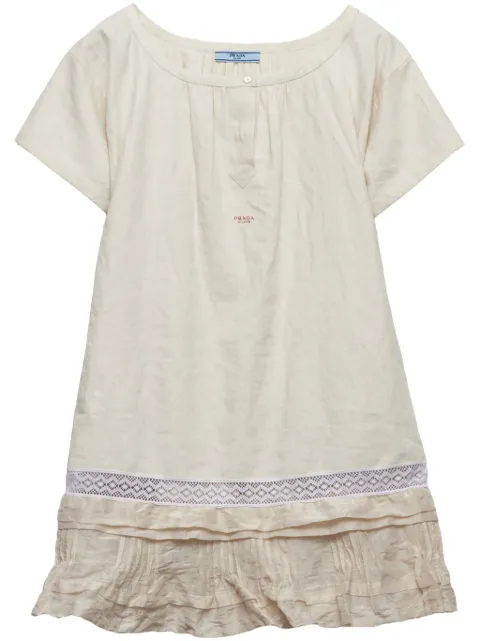 Prada vestido con logo bordado